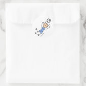 Blauw Meisjes Voetbal Sticker (Tas)