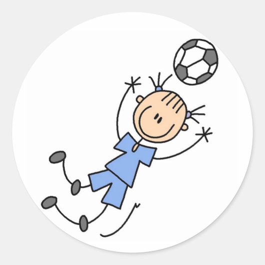 Blauw Meisjes Voetbal Sticker (Voorkant)