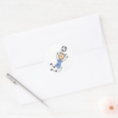 Blauw Meisjes Voetbal Sticker (Envelop)