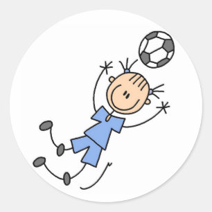 Blauw Meisjes Voetbal Sticker