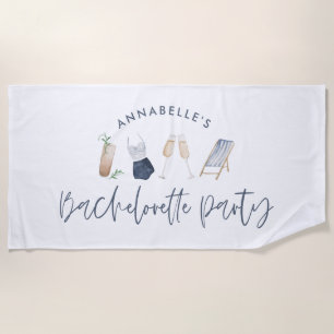 Blauw meisjesachtig moderne cocktail script vrijge strandlaken
