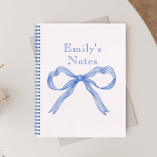 Blauw Meisjesachtig Trendy Funky Coquette Spiraal Notitieboek