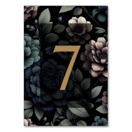 Blauw melancholisch bloemtafel 7 kaart