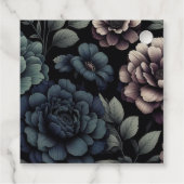 Blauw melancholische bloem bedankjes labels (Achterkant)