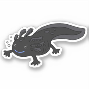 Blauw melanoïde axolotl sticker