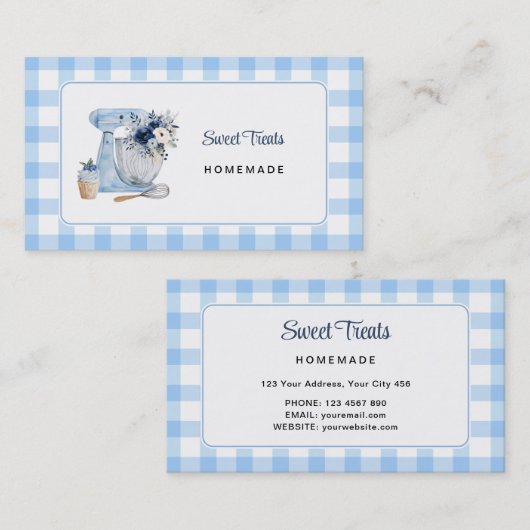 Blauw Mengpaneel Homebakery Visitekaartje (Voorkant / Achterkant)