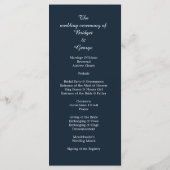 Blauw menu & programma trouwkaart (Achterkant)