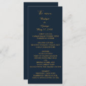 Blauw menu & programma trouwkaart (Voorkant / Achterkant)