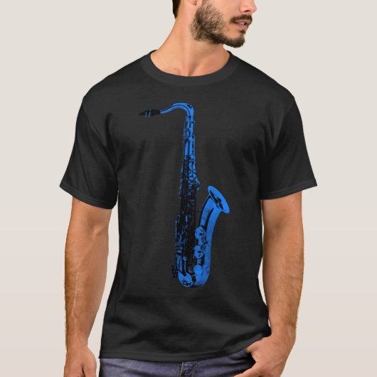 blauw merk grappig t-shirt (Voorkant)