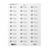 Blauw Merle Australische Herder Blad Krans Etiket (Full Sheet)