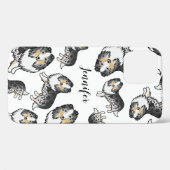 Blauw Merle Cartoon Sheltie Hond Patroon & Naam Case-Mate iPhone Case (Achterkant (horizontaal))