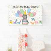 Blauw Merle Cockapoo Cavapoo Hond Verjaardagsfeest Spandoek (Insitu)