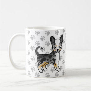 Blauw Merle Gladharige Chihuahua Mooie Hond & Poot Koffiemok