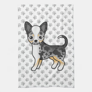 Blauw Merle Gladharige Chihuahua Mooie Hond & Poot Theedoek