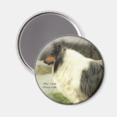 Blauw Merle Rough Collie Cadeaus Magneet (Voorkant / Achterkant)