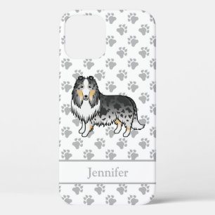 Blauw Merle Rough Collie Schattige Cartoonhond & N Case-Mate iPhone Case