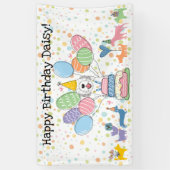 Blauw Merle Sheepadoodle Hond Verjaardagsfeest Spandoek (Verticaal)