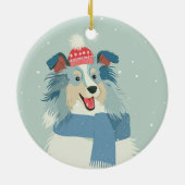 Blauw Merle Sheltie Keramisch Ornament (Achterkant)