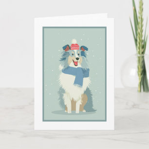 Blauw Merle Sheltie Vakantie Groet Kaart