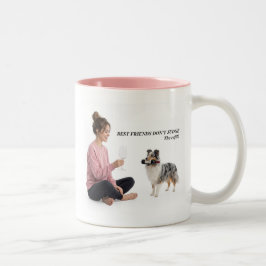 Blauw Merle Sheltie Wijn Humor Cadeau Tweekleurige Koffiemok
