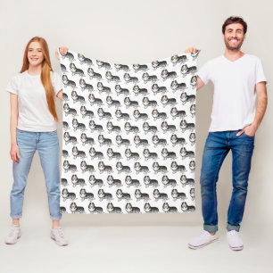 Blauw Merle Shetland Sheepdog Cartoon Hond Patroon Fleece Deken