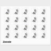Blauw Merle Welsh Corgi Vierkante Sticker (Vel)