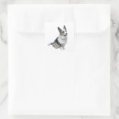 Blauw Merle Welsh Corgi Vierkante Sticker (Tas)