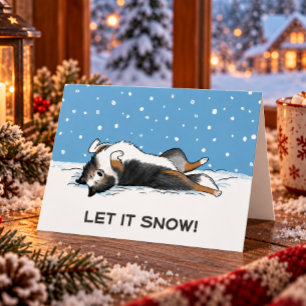 Blauw MerleShetland Sheepdog Hond Vakantie Kerstmi Feestdagen Kaart