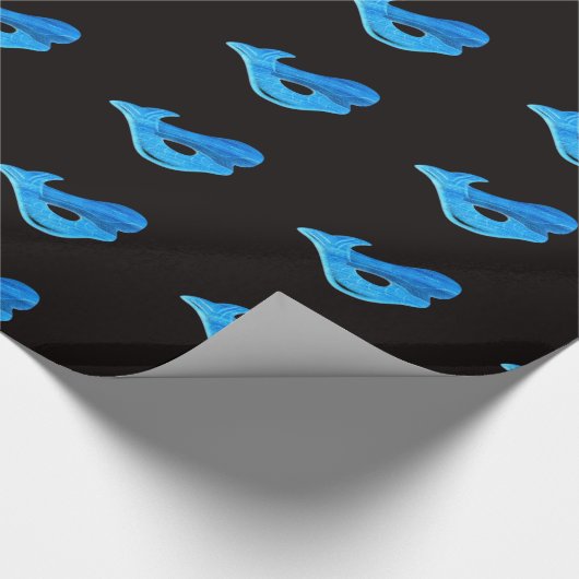 blauw mermaïdaatpapier cadeaupapier (Hoek)