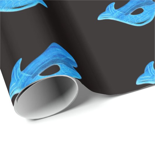 blauw mermaïdaatpapier cadeaupapier (Rol Hoek)