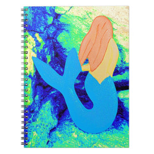 blauw mermaïdeontwerp notitieboek