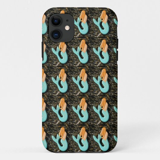 blauw mermaïdepatroon hoesje (Achterkant)