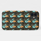 blauw mermaïdepatroon hoesje (Achterkant (horizontaal))