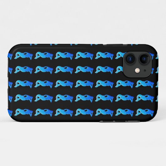 blauw mermaïdepatroon hoesje (Achterkant (horizontaal))