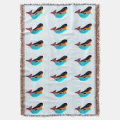 blauw mermaids patroon deken (Voorkant Verticaal)