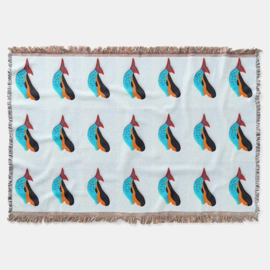 blauw mermaids patroon deken (Voorkant)