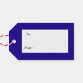 Blauw "Merry Chrismukkah" Cadeau Labels Cadeaulabel (Achterkant Horizontaal)