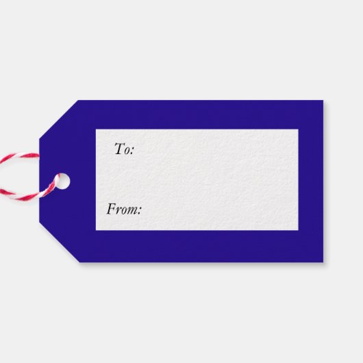 Blauw "Merry Chrismukkah" Cadeau Labels Cadeaulabel (Achterkant Horizontaal)