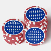 Blauw met 50 witte sterren Amerikaans vlaggenthema Poker Chips (Opstapeling)
