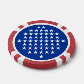 Blauw met 50 witte sterren Amerikaans vlaggenthema Poker Chips (Enkel)