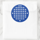 Blauw met 50 witte sterren Amerikaans vlaggenthema Ronde Sticker (Tas)