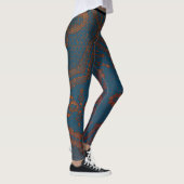 BLAUW MET ANTIEK LACE PATROON LEGGINGS (Rechts)