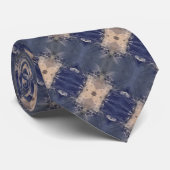 Blauw met beige stropdas (Opgerold)