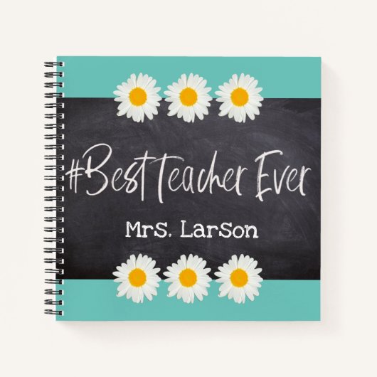 Blauw met beste leraar ooit op Blackboard Custom Notitieboek (Voorkant)