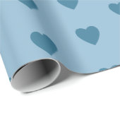 Blauw met blauwe harten cadeaupapier (Rol Hoek)