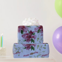 Blauw met Bourgogne Cadeaupapier