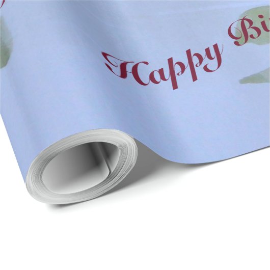 Blauw met Bourgogne Cadeaupapier (Rol Hoek)