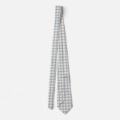 Blauw met Cream-Stippen Stropdas (Achterkant)