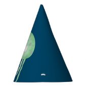 Blauw met Cute Turquoise Jellyfish Birthday Feesthoedjes (Rechts)