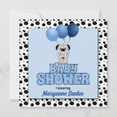 Blauw met Dalmatian Puppy Theme Baby shower Kaart (Voorkant)